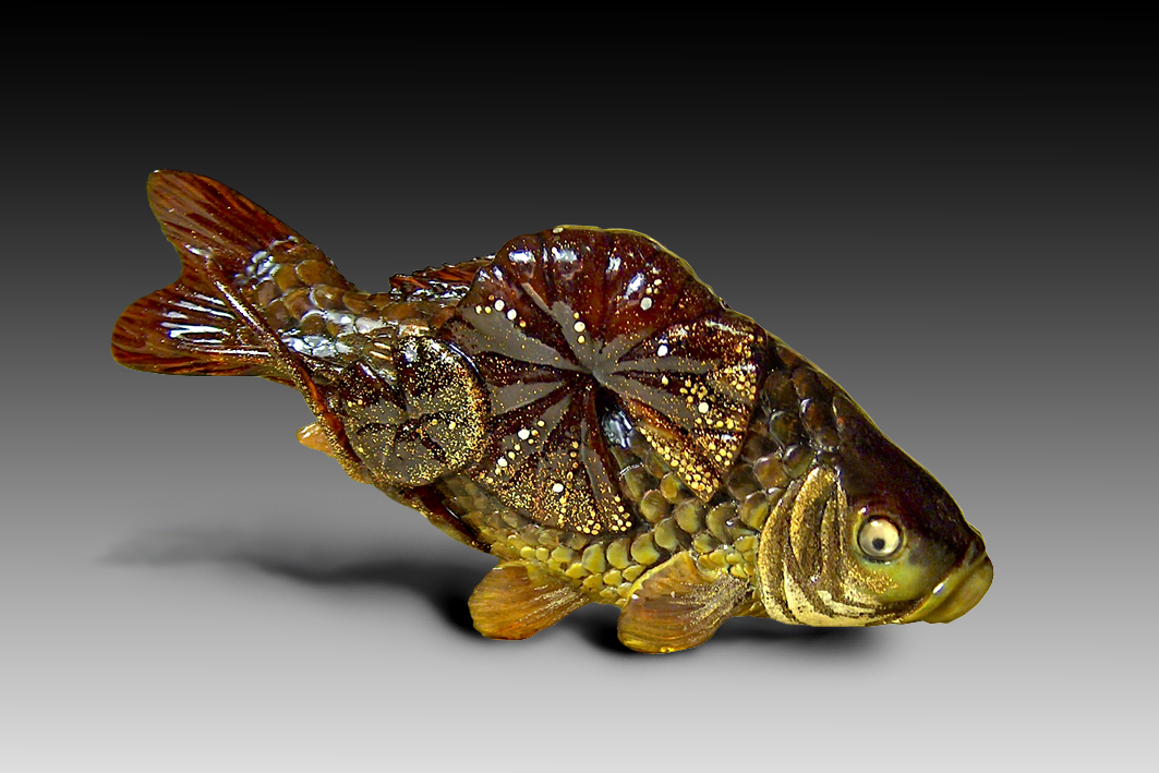 Carp among lotus leaves02